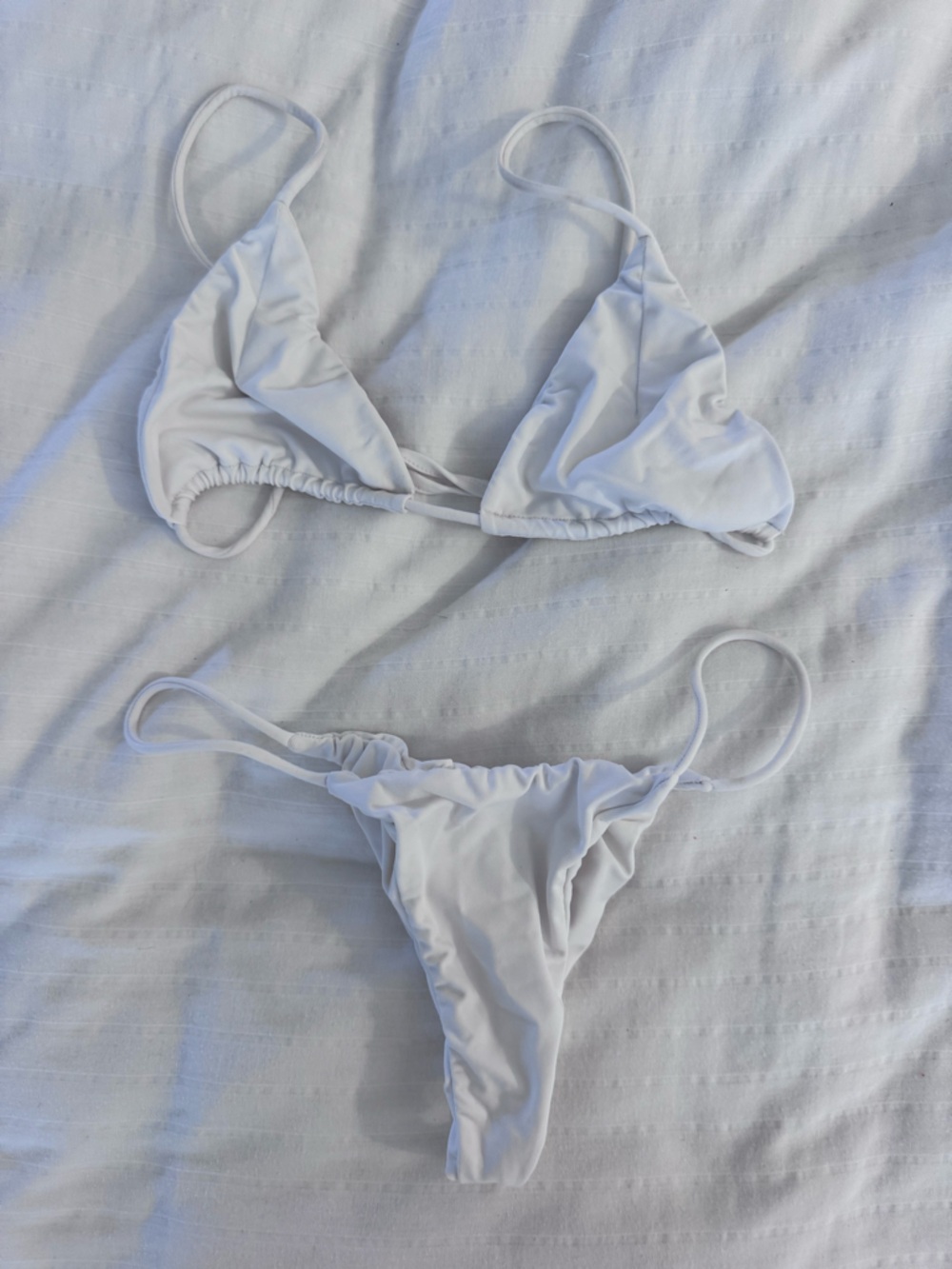 Indah White Triangle String Bikini
